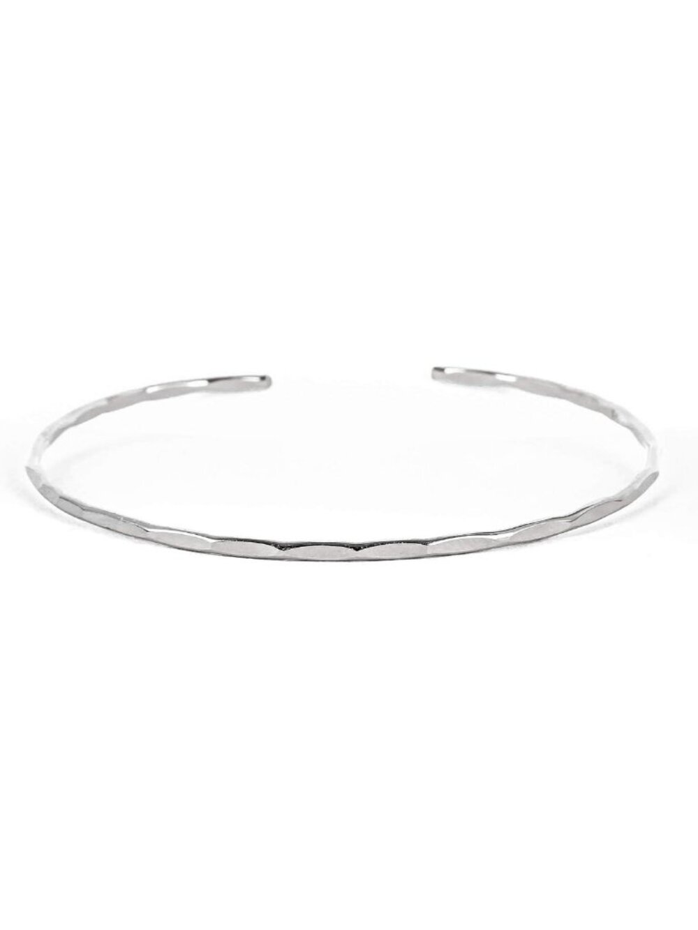 Delicate Thin Hammered Cuff Bracelet in Sterling Silver, Gold & Rose Gold Fill